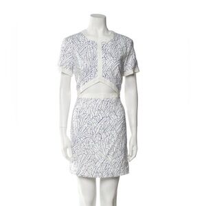 STAUD Ivory and Navy Linen Dress [Like New Size 8]